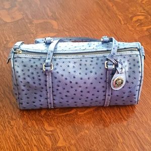 Vintage Dooney & Bourne Blue Ostrich Barrel Purse